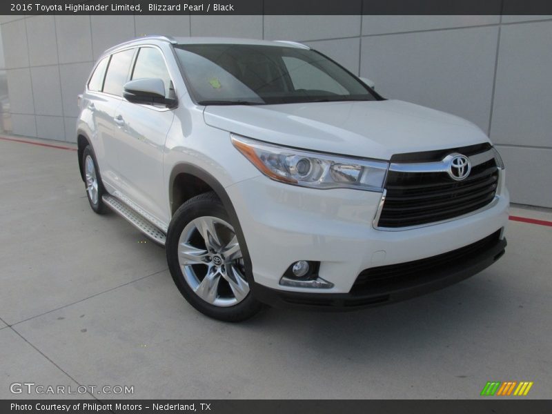 Blizzard Pearl / Black 2016 Toyota Highlander Limited