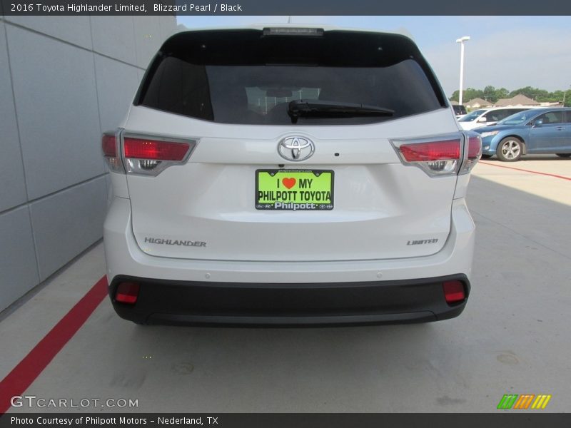 Blizzard Pearl / Black 2016 Toyota Highlander Limited