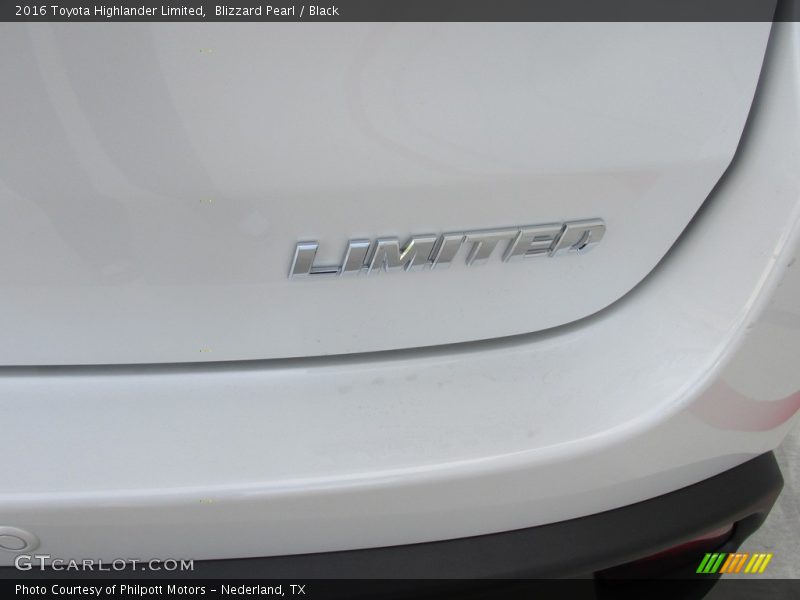 Blizzard Pearl / Black 2016 Toyota Highlander Limited