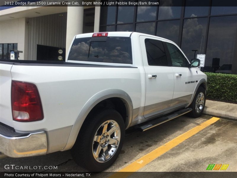 Bright White / Light Pebble Beige/Bark Brown 2012 Dodge Ram 1500 Laramie Crew Cab