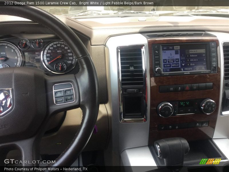 Bright White / Light Pebble Beige/Bark Brown 2012 Dodge Ram 1500 Laramie Crew Cab