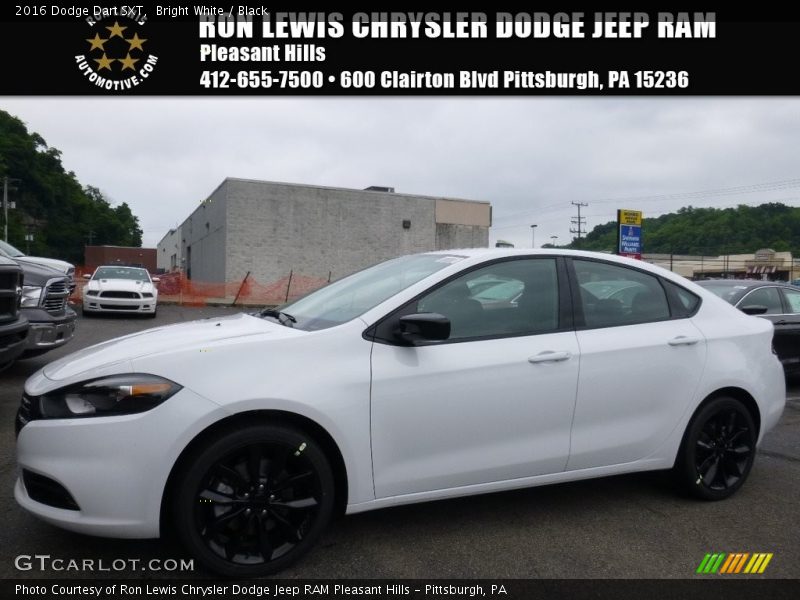 Bright White / Black 2016 Dodge Dart SXT