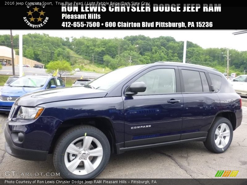 True Blue Pearl / Light Pebble Beige/Dark Slate Gray 2016 Jeep Compass Sport