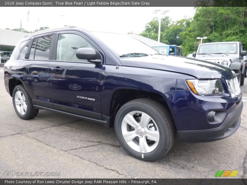 True Blue Pearl / Light Pebble Beige/Dark Slate Gray 2016 Jeep Compass Sport
