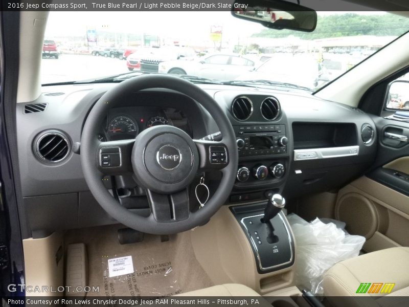 True Blue Pearl / Light Pebble Beige/Dark Slate Gray 2016 Jeep Compass Sport