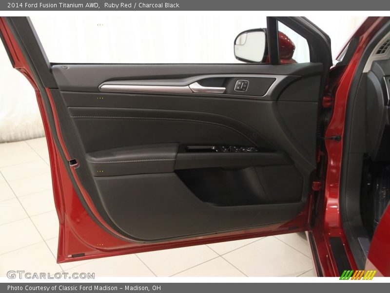Ruby Red / Charcoal Black 2014 Ford Fusion Titanium AWD