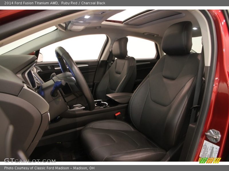 Ruby Red / Charcoal Black 2014 Ford Fusion Titanium AWD