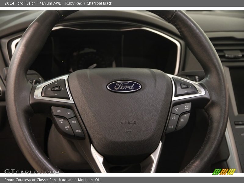 Ruby Red / Charcoal Black 2014 Ford Fusion Titanium AWD