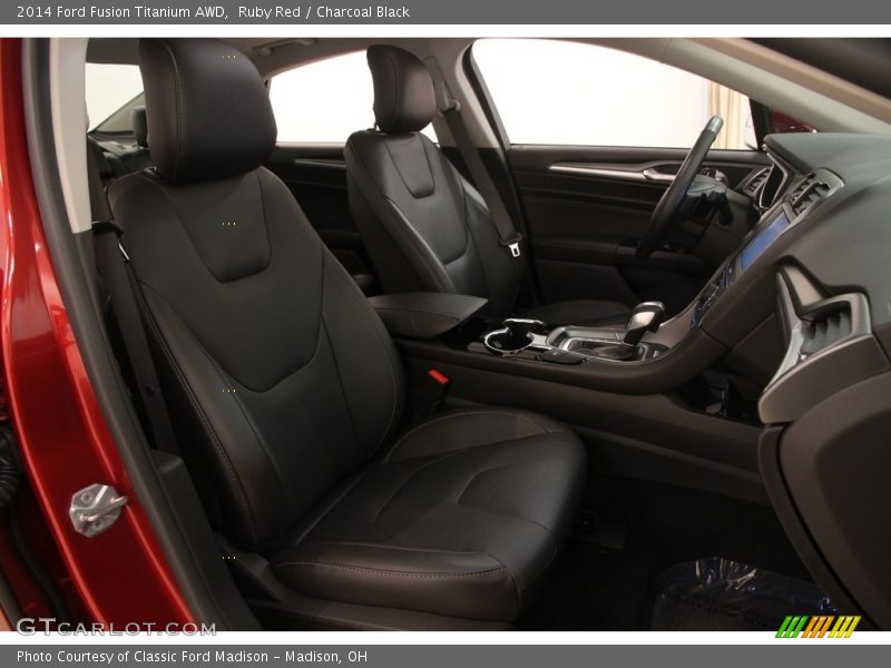Ruby Red / Charcoal Black 2014 Ford Fusion Titanium AWD