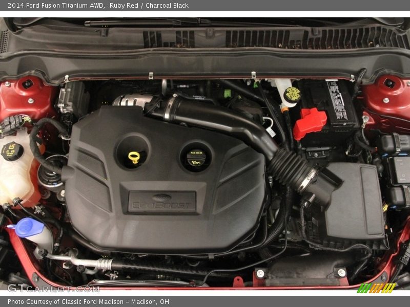 Ruby Red / Charcoal Black 2014 Ford Fusion Titanium AWD