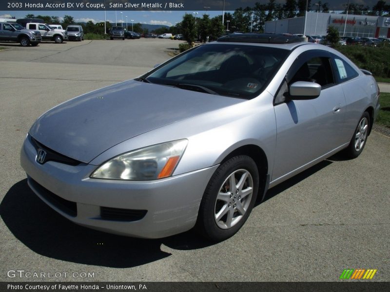 Satin Silver Metallic / Black 2003 Honda Accord EX V6 Coupe