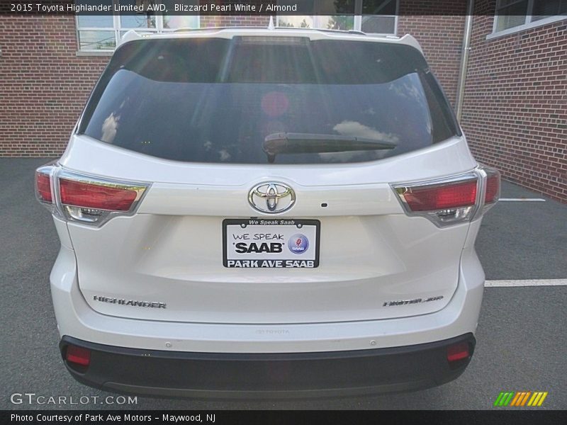 Blizzard Pearl White / Almond 2015 Toyota Highlander Limited AWD