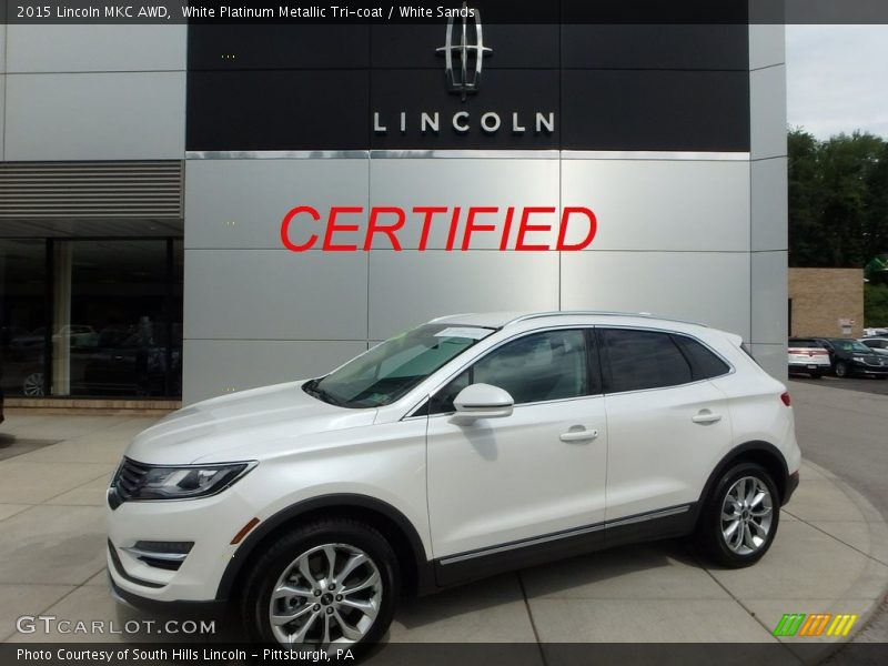White Platinum Metallic Tri-coat / White Sands 2015 Lincoln MKC AWD