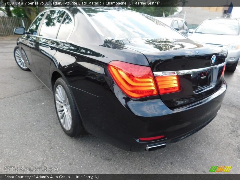 Azurite Black Metallic / Champagne Full Merino Leather 2009 BMW 7 Series 750Li Sedan
