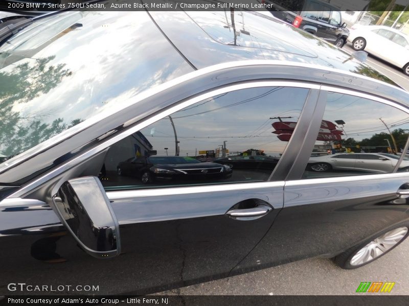 Azurite Black Metallic / Champagne Full Merino Leather 2009 BMW 7 Series 750Li Sedan
