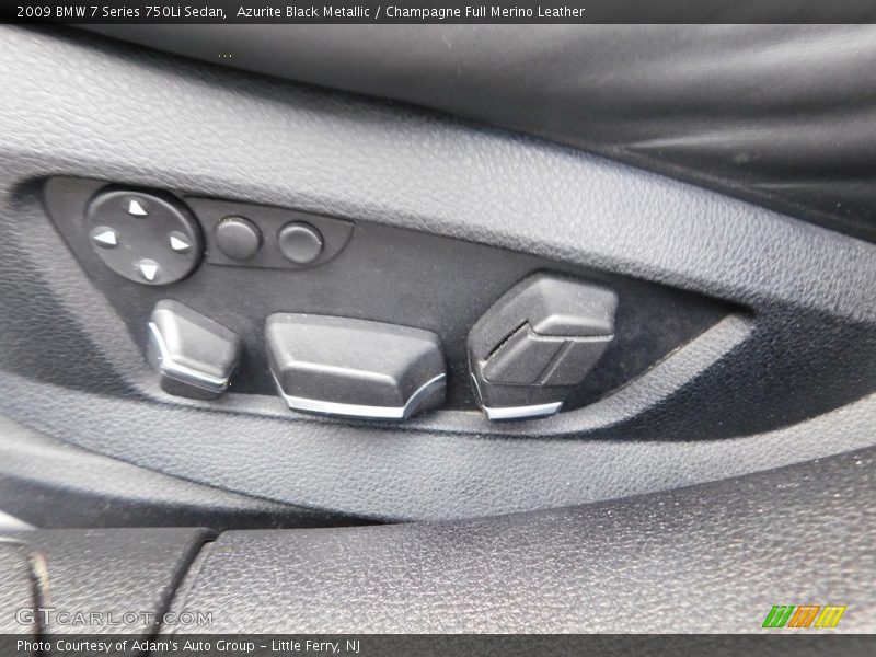 Azurite Black Metallic / Champagne Full Merino Leather 2009 BMW 7 Series 750Li Sedan