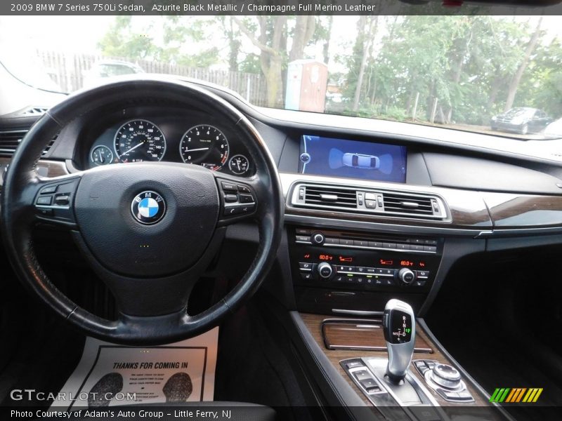 Azurite Black Metallic / Champagne Full Merino Leather 2009 BMW 7 Series 750Li Sedan