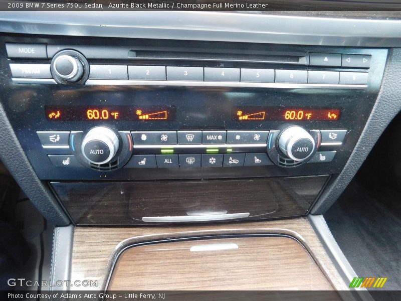 Azurite Black Metallic / Champagne Full Merino Leather 2009 BMW 7 Series 750Li Sedan