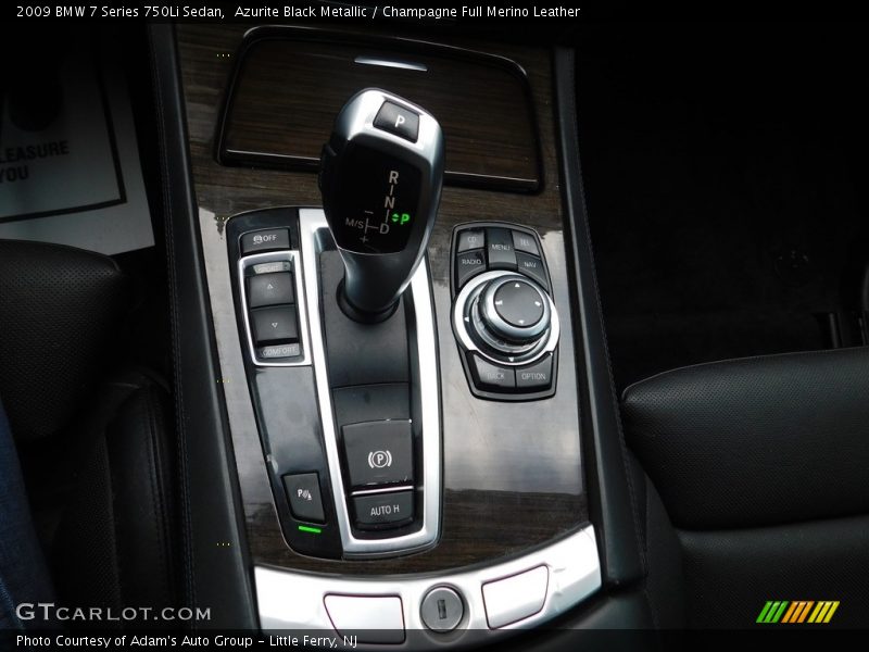 Azurite Black Metallic / Champagne Full Merino Leather 2009 BMW 7 Series 750Li Sedan