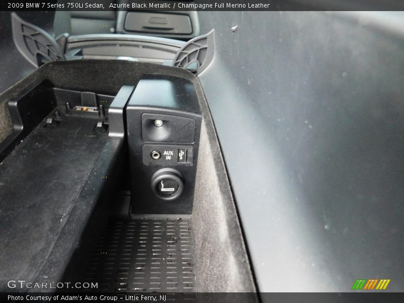Azurite Black Metallic / Champagne Full Merino Leather 2009 BMW 7 Series 750Li Sedan