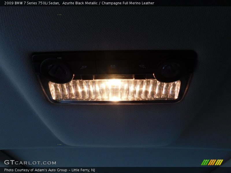 Azurite Black Metallic / Champagne Full Merino Leather 2009 BMW 7 Series 750Li Sedan