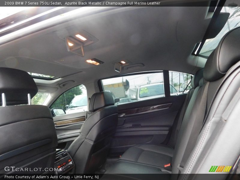 Azurite Black Metallic / Champagne Full Merino Leather 2009 BMW 7 Series 750Li Sedan