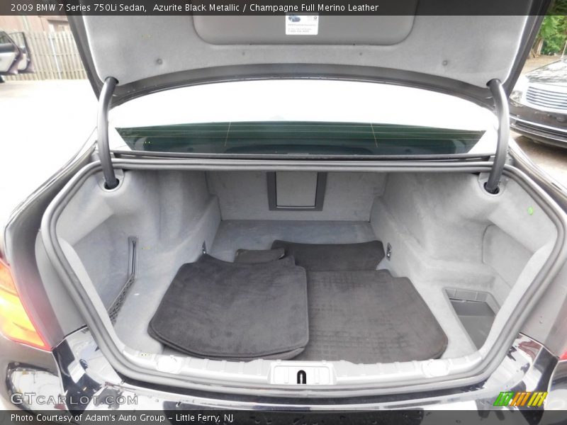 Azurite Black Metallic / Champagne Full Merino Leather 2009 BMW 7 Series 750Li Sedan