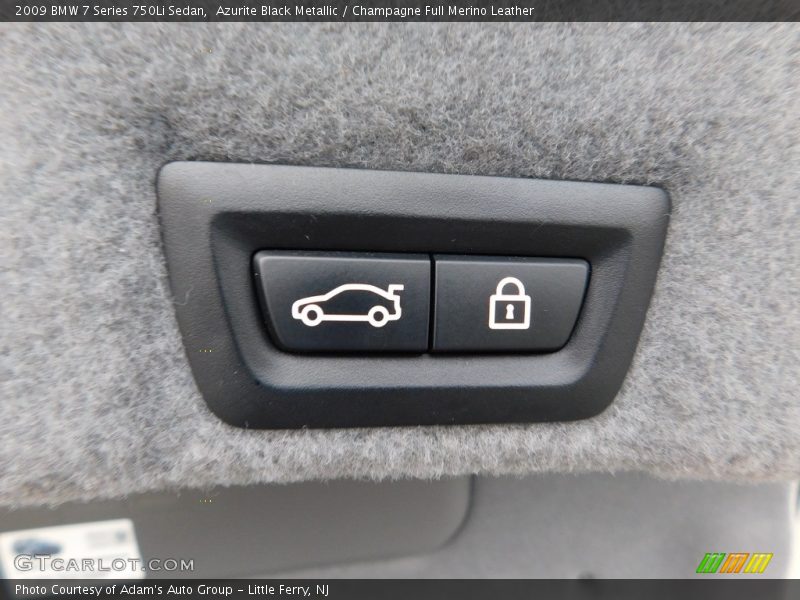 Azurite Black Metallic / Champagne Full Merino Leather 2009 BMW 7 Series 750Li Sedan