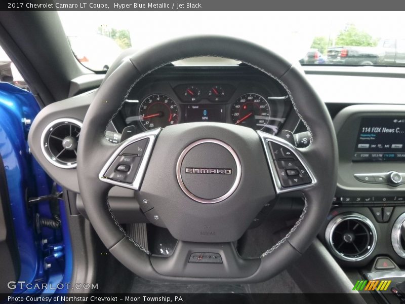 Hyper Blue Metallic / Jet Black 2017 Chevrolet Camaro LT Coupe