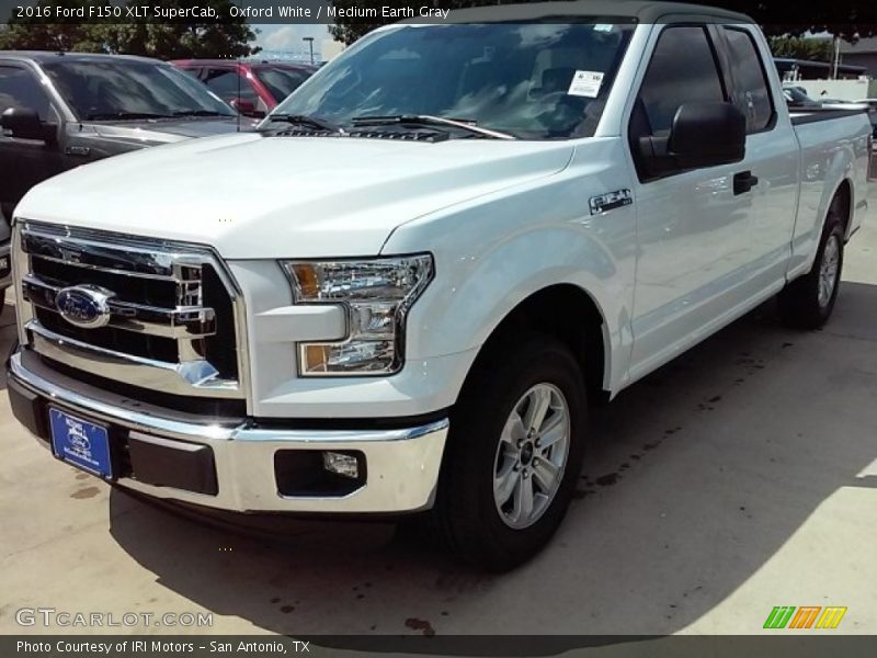 Oxford White / Medium Earth Gray 2016 Ford F150 XLT SuperCab