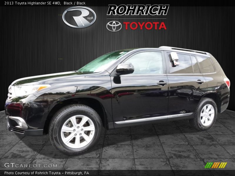 Black / Black 2013 Toyota Highlander SE 4WD