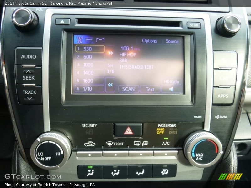 Barcelona Red Metallic / Black/Ash 2013 Toyota Camry SE