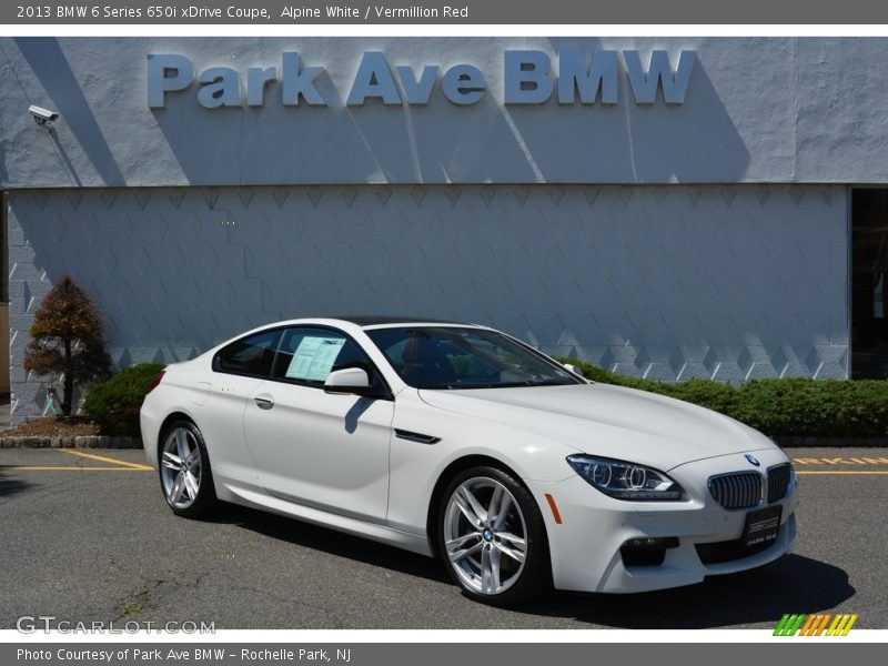 Alpine White / Vermillion Red 2013 BMW 6 Series 650i xDrive Coupe