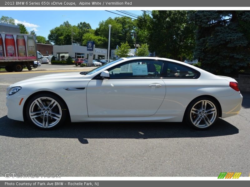 Alpine White / Vermillion Red 2013 BMW 6 Series 650i xDrive Coupe