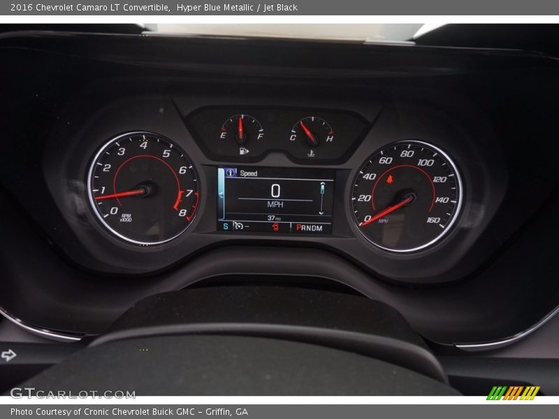 Hyper Blue Metallic / Jet Black 2016 Chevrolet Camaro LT Convertible