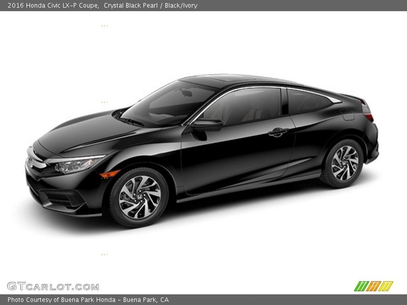 Crystal Black Pearl / Black/Ivory 2016 Honda Civic LX-P Coupe