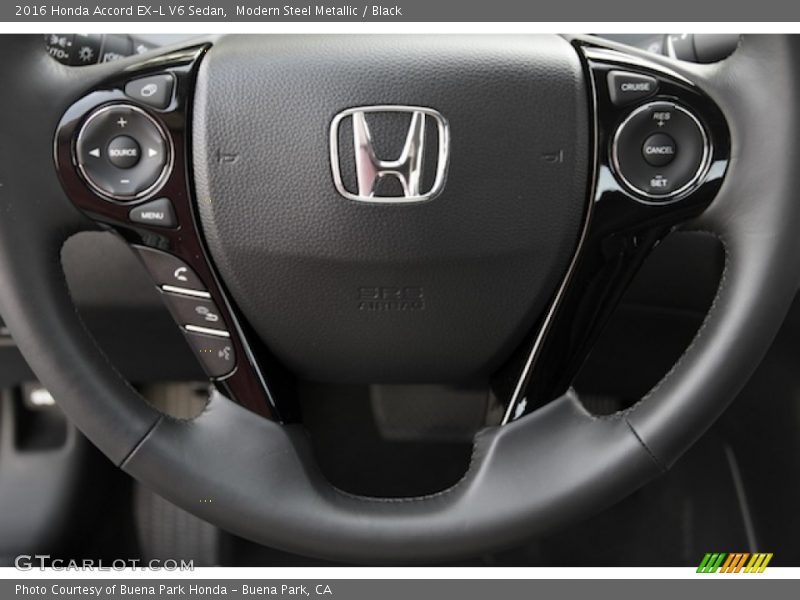 Modern Steel Metallic / Black 2016 Honda Accord EX-L V6 Sedan