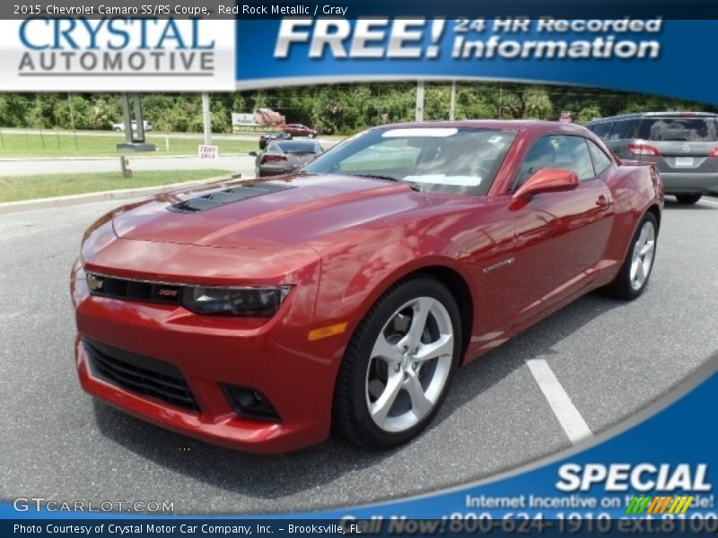 Red Rock Metallic / Gray 2015 Chevrolet Camaro SS/RS Coupe