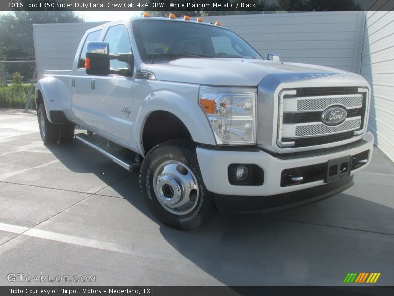 White Platinum Metallic / Black 2016 Ford F350 Super Duty Lariat Crew Cab 4x4 DRW