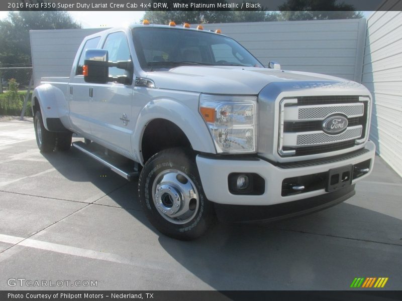 White Platinum Metallic / Black 2016 Ford F350 Super Duty Lariat Crew Cab 4x4 DRW
