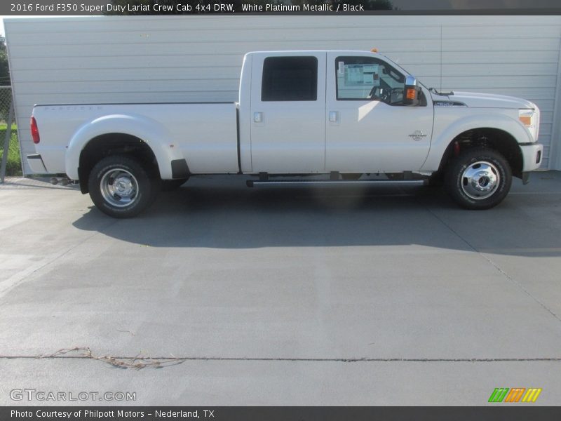 White Platinum Metallic / Black 2016 Ford F350 Super Duty Lariat Crew Cab 4x4 DRW