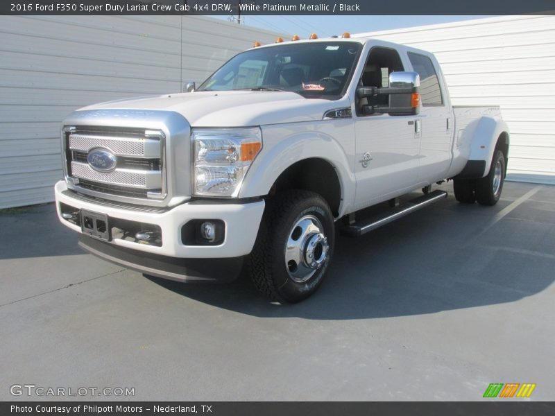 White Platinum Metallic / Black 2016 Ford F350 Super Duty Lariat Crew Cab 4x4 DRW
