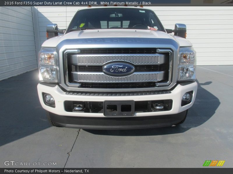 White Platinum Metallic / Black 2016 Ford F350 Super Duty Lariat Crew Cab 4x4 DRW