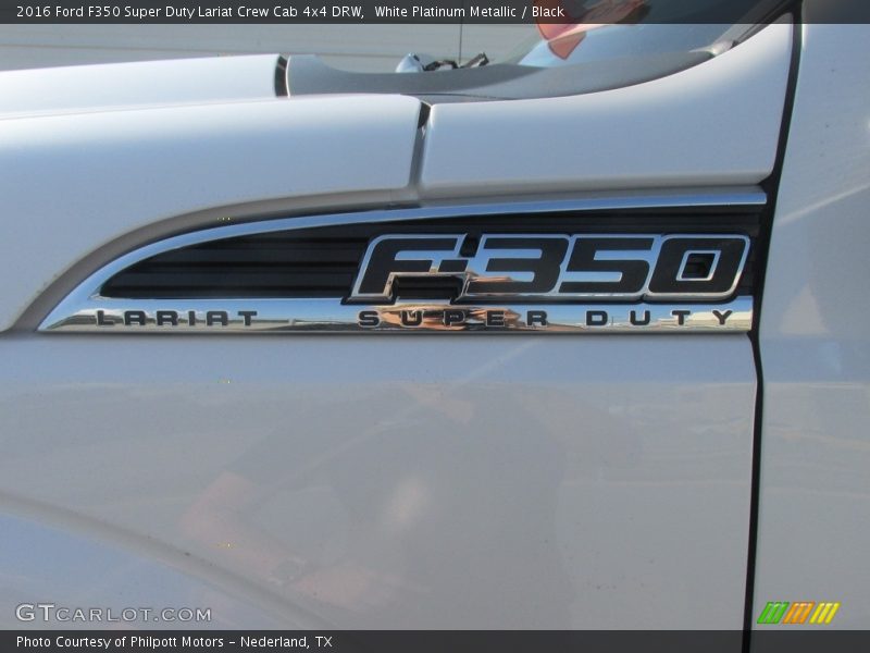 White Platinum Metallic / Black 2016 Ford F350 Super Duty Lariat Crew Cab 4x4 DRW