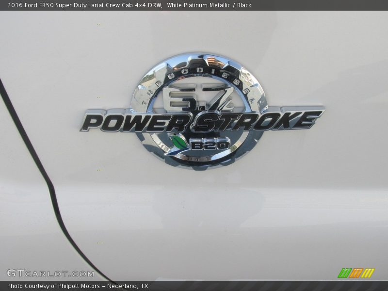 White Platinum Metallic / Black 2016 Ford F350 Super Duty Lariat Crew Cab 4x4 DRW