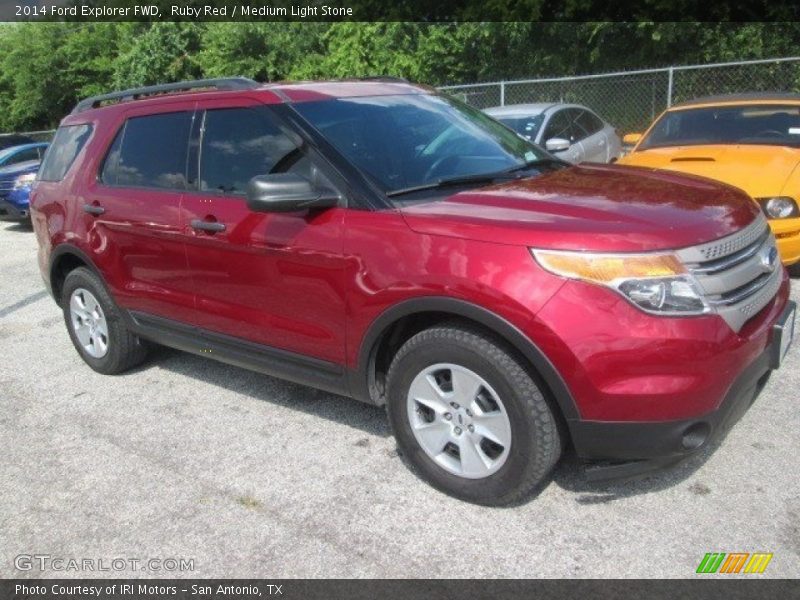 Ruby Red / Medium Light Stone 2014 Ford Explorer FWD