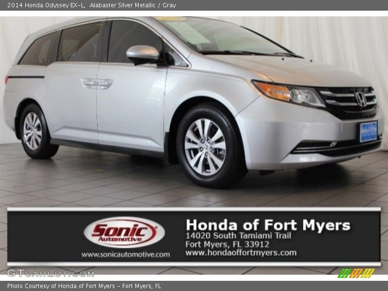 Alabaster Silver Metallic / Gray 2014 Honda Odyssey EX-L