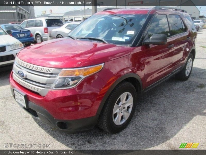 Ruby Red / Medium Light Stone 2014 Ford Explorer FWD
