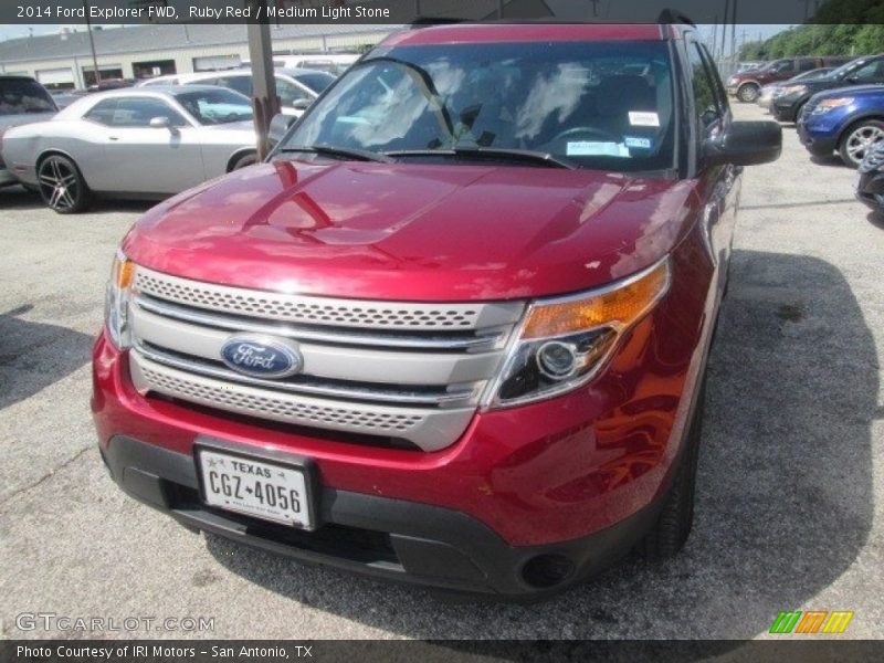 Ruby Red / Medium Light Stone 2014 Ford Explorer FWD