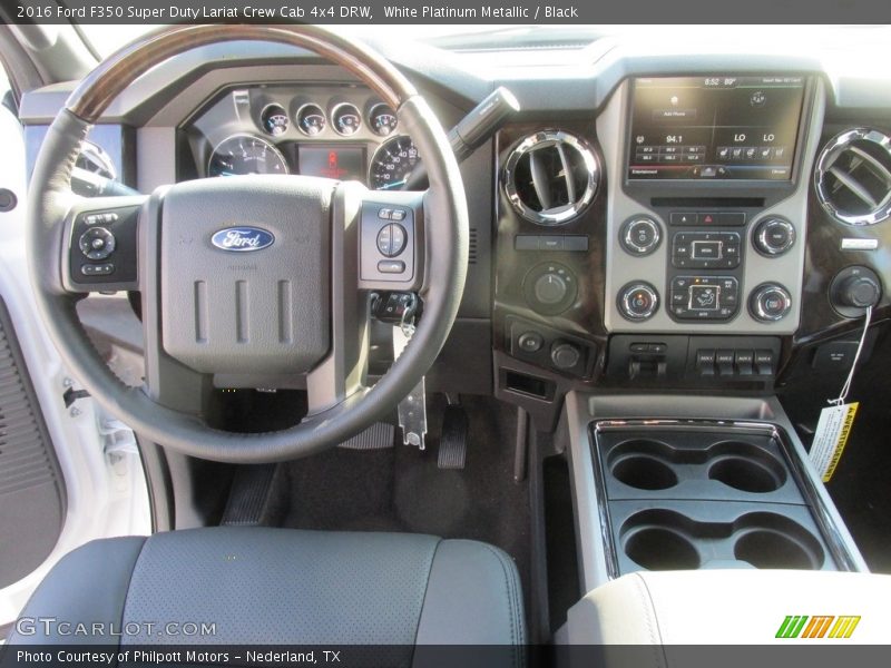 White Platinum Metallic / Black 2016 Ford F350 Super Duty Lariat Crew Cab 4x4 DRW